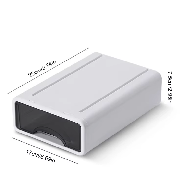 Boîte de rangement en plastique gris pour lettres de bureau, plateau de rangement pour petits articl