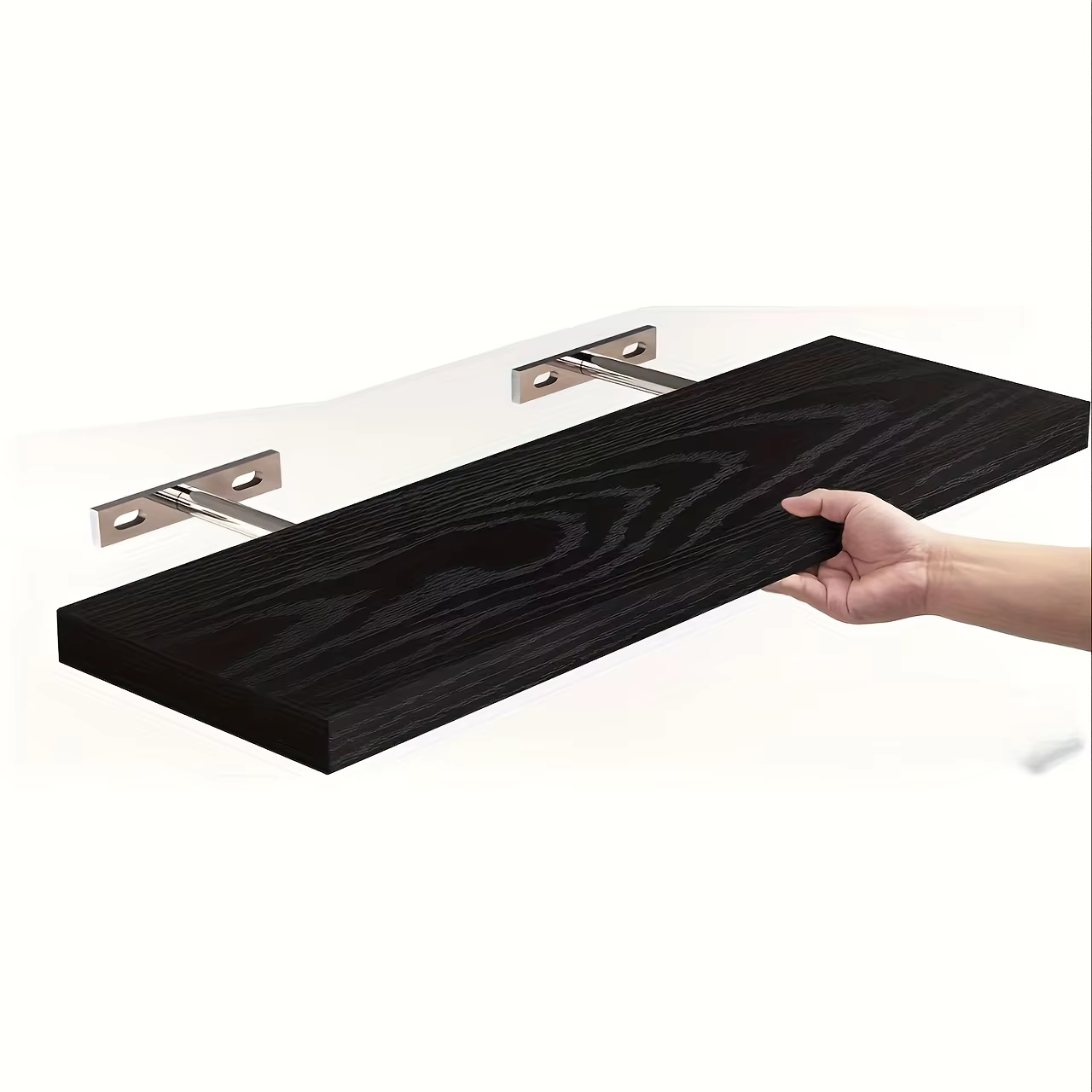 Étagère murale classique en bois massif, design à bande horizontale, peu encombrante pour le rangeme