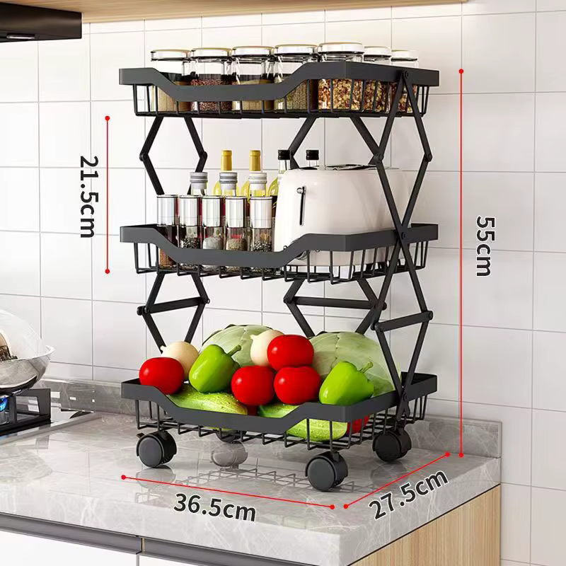 Chariots de rangement de légumes pour fentes de cuisine, étagère mobile au sol, panier à fruits, sup