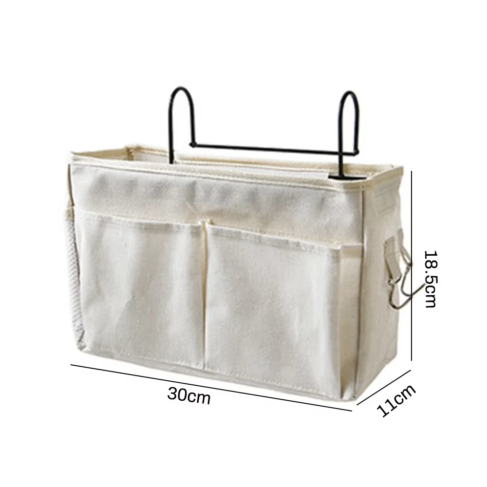 Organisateur de rangement en toile, sac de poche suspendu au chevet, garde-robe, chambre à coucher, 