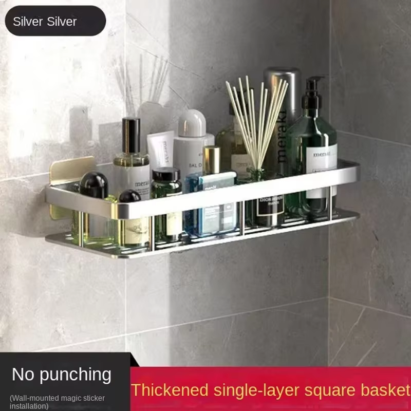 Étagère d'angle murale sans perçage pour salle de bain, support de rangement multifonctionnel pour s