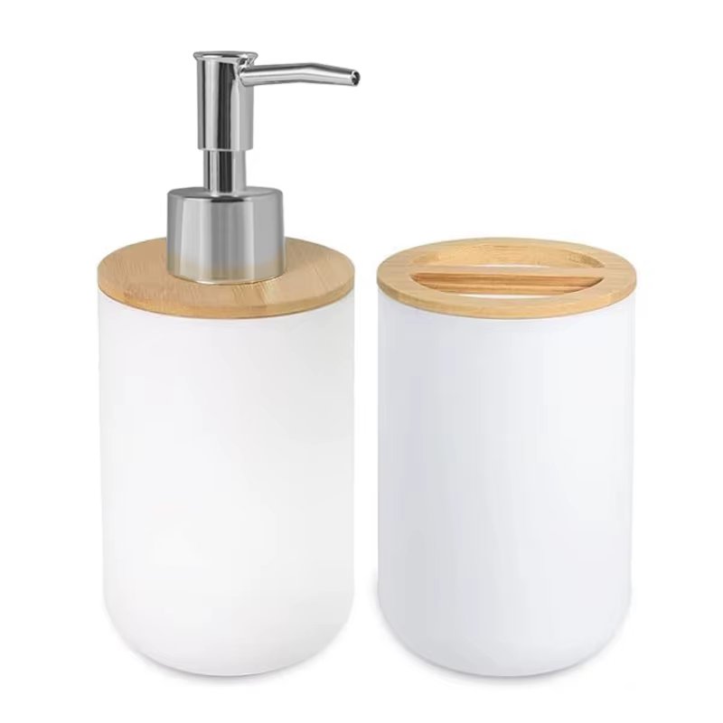 Ensemble de salle de bain, distributeur de savon pour les mains, porte-brosse à dents et boîte à sav