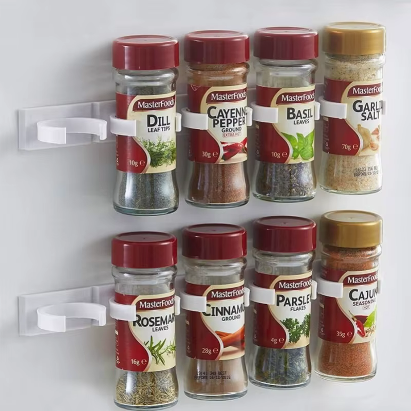 2 pcs/Set Blanc Rack De Stockage De Cuisine Assaisonnement Rack De Stockage De Pot Simple Bouteille 