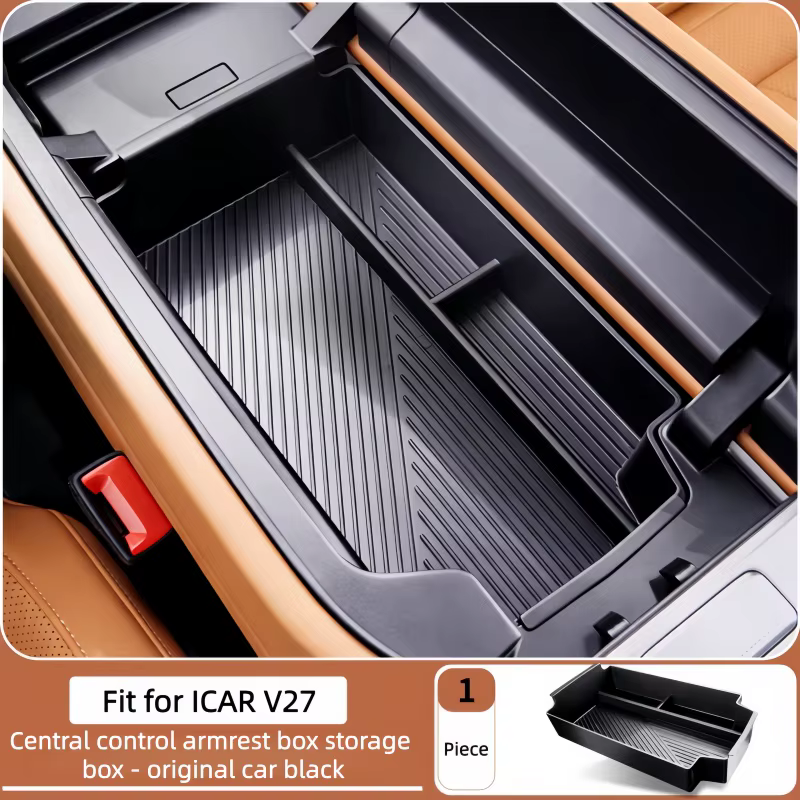 Boîte de rangement pour console centrale de voiture, compartiment de rangement pour accoudoir, pièce