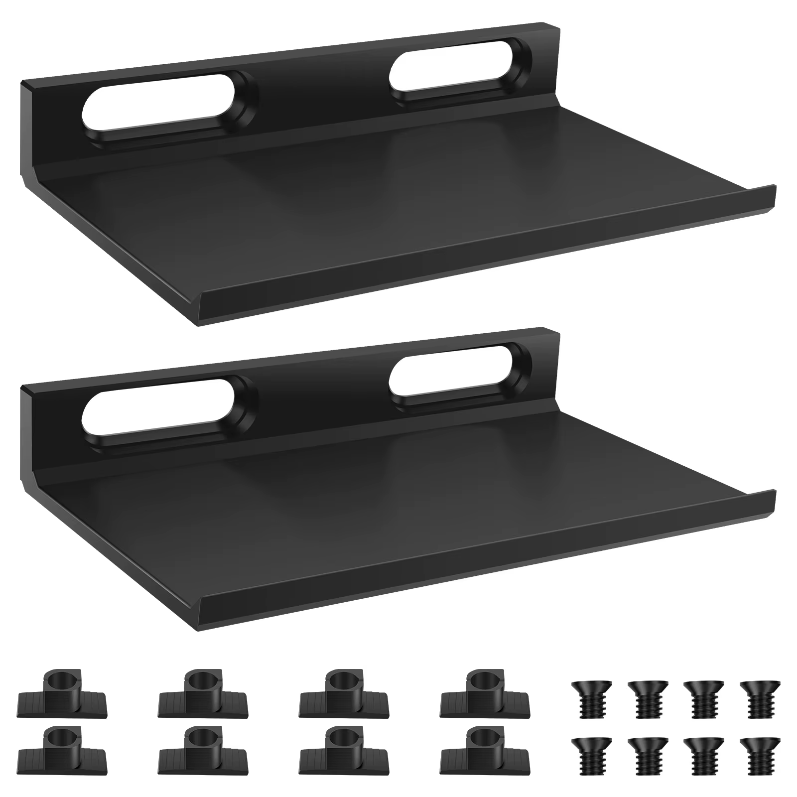 Lot de 2 supports pour panneaux acoustiques, étagère murale à lattes, sans perçage, support pour pan