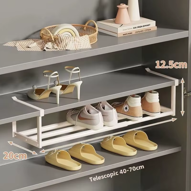 Étagère à chaussures réglable-organisateur de chaussures peu encombrant pour la maison étagère à cha