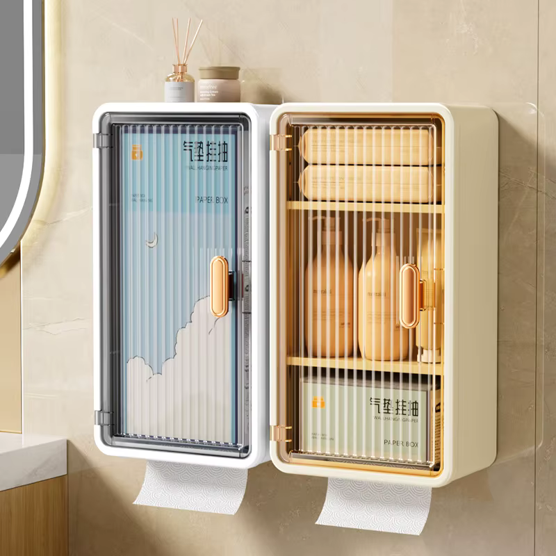 Étagère murale de salle de bain, boîte à mouchoirs étanche, support de rangement multifonctionnel po