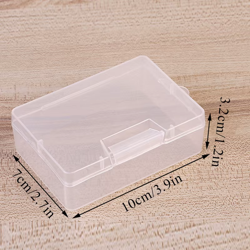 Boîte de rangement rectangulaire transparente en plastique, organisateur d'autocollants, conteneur d