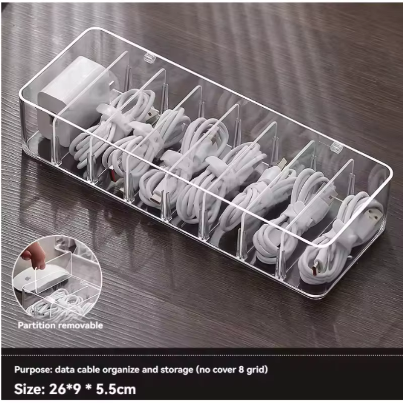 Boîte de rangement pour câbles de données, câbles de charge, chargeurs de téléphone portable, organi