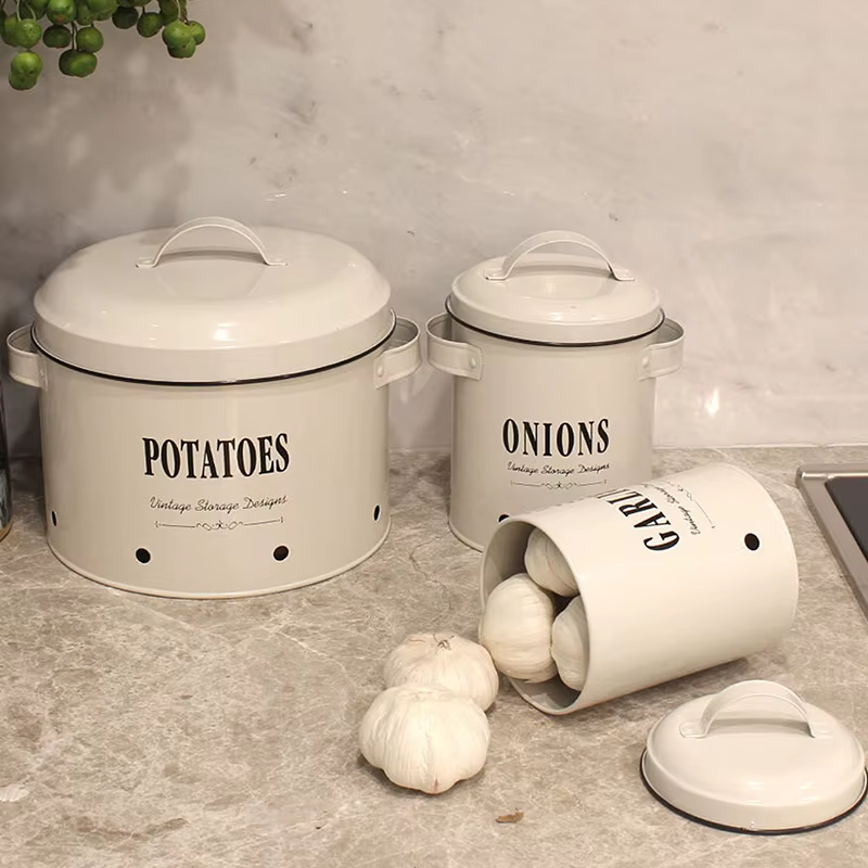 Paquet de 3 boîtes de stockage de légumes, stockage de pommes de terre, bacs de stockage d'oignon et