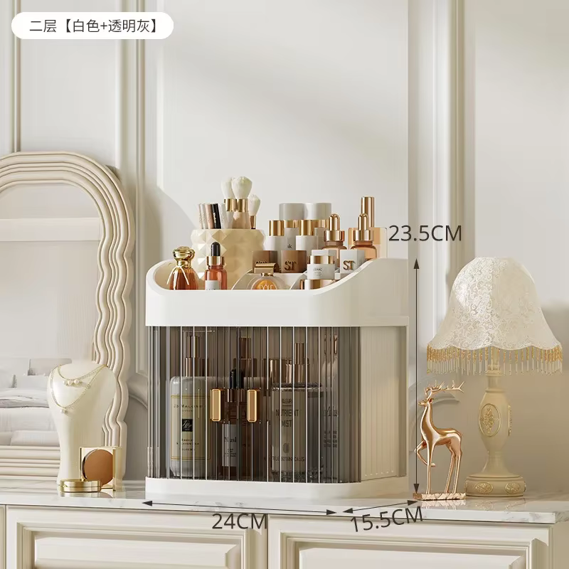 Boîte de rangement de maquillage de grande capacité, stockage en élasthanne T1, étanche à la poussiè