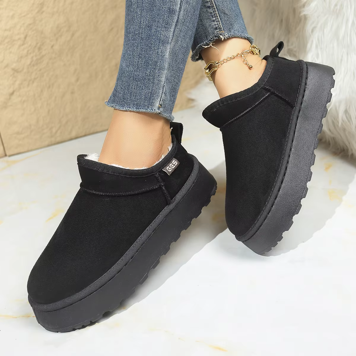 Bottes de neige pour femmes 2026 – Nouveauté hiver – Chaussons en cachemire chauds à semelles épaiss