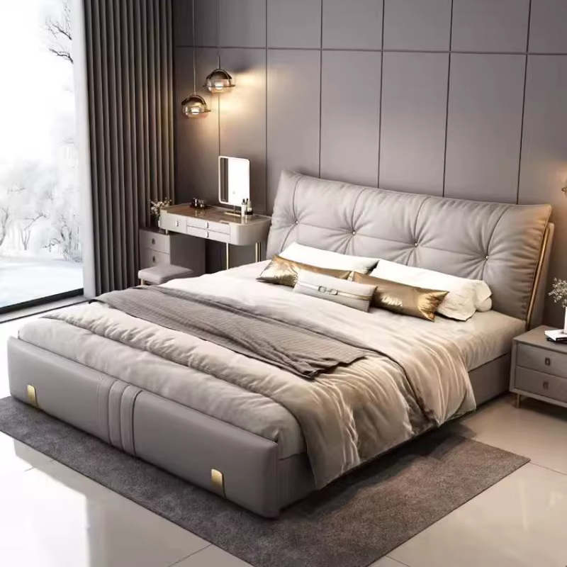 Tête De lit De luxe, rangement européen, cadres 180x200cm, Support De jambes De lit, meubles De mais