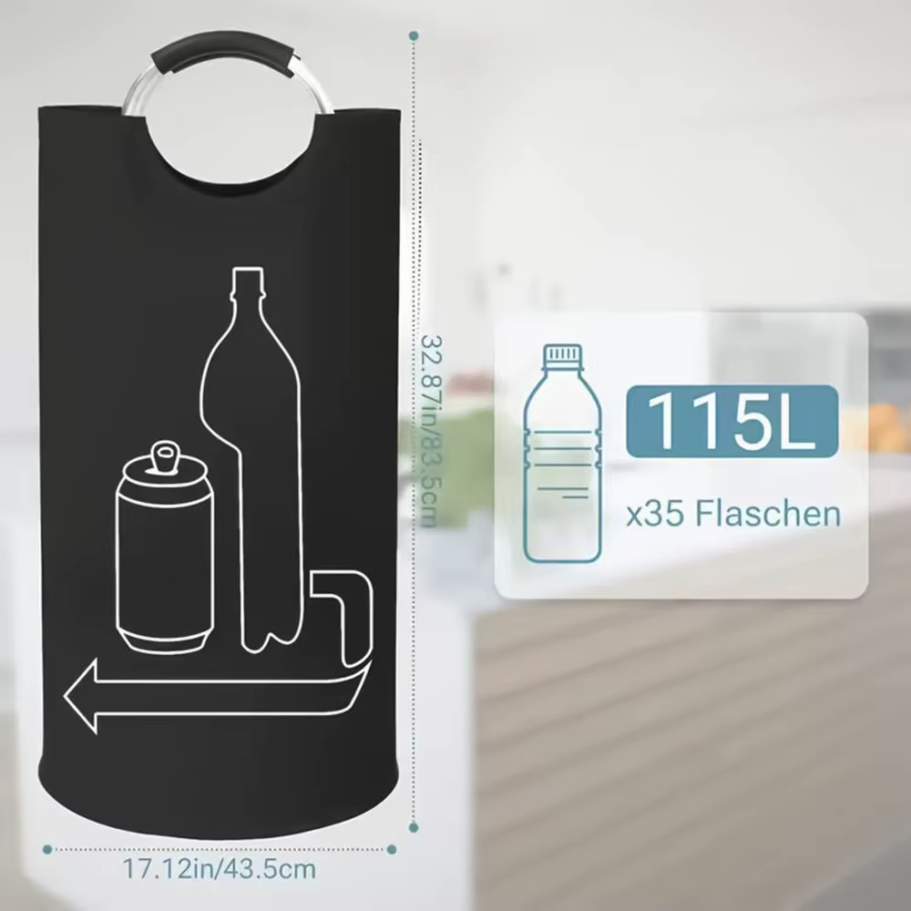 Panier de rangement pliable pour bouteilles vides 115L, sac collecteur de bouteilles d'eau usée de c