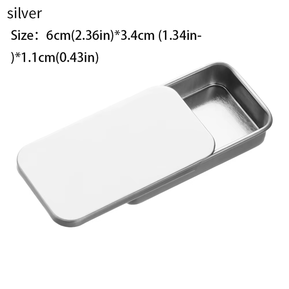 Boîte de rangement en fer blanc, 1 pièce, boîte à baume solide, boîte à bonbons avec couvercle couli