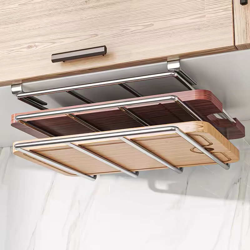 Support de rangement suspendu sous armoire pour planches à découper, couvercles de casseroles et ust