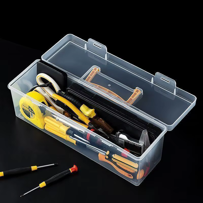 【S】Boîte de rangement pour outils et matériel, support de rangement multi-compartiments, transparent