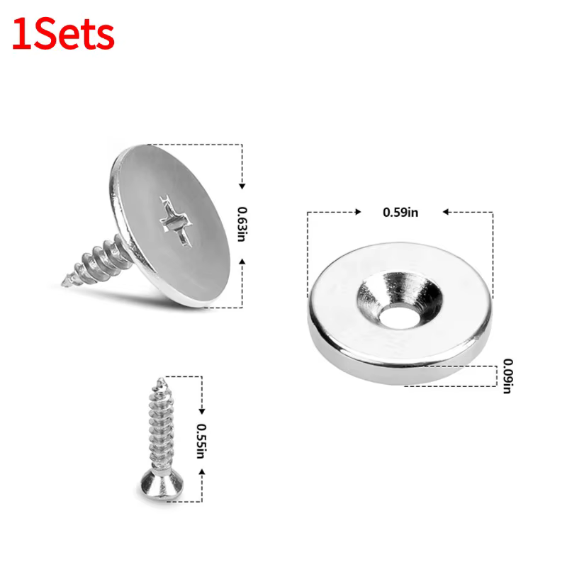 Boutons-pression magnétiques solides pour armoire, rond en métal, fixation de porte de meuble, loque