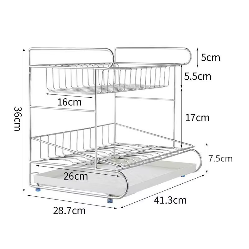 Supports de rangement à trois niveaux pour salon, en acier inoxydable, pratiques et simples, support