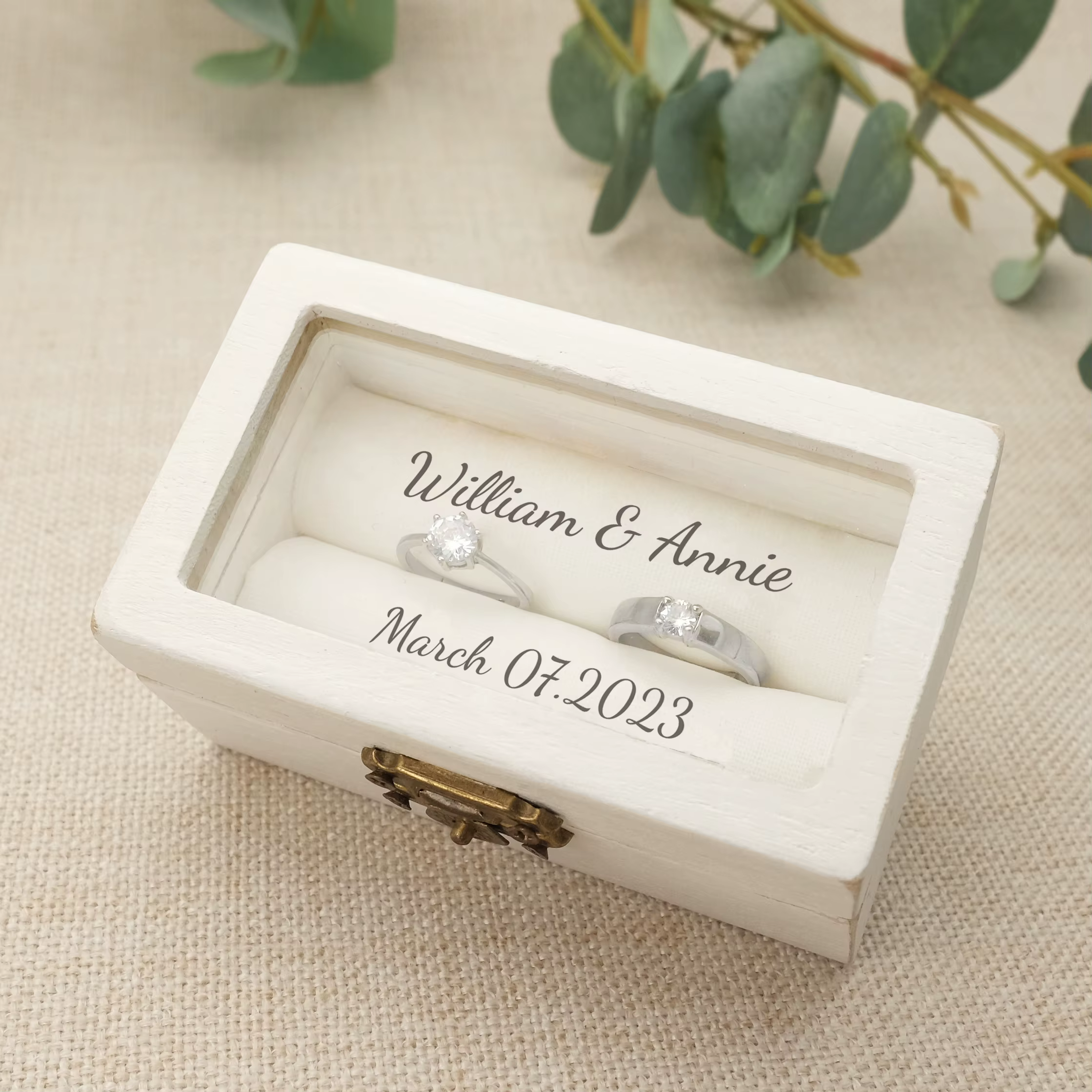 Boîte à bagues de mariage personnalisée, boîte à bagues pour fiançailles, porte-bague, boîte à bague