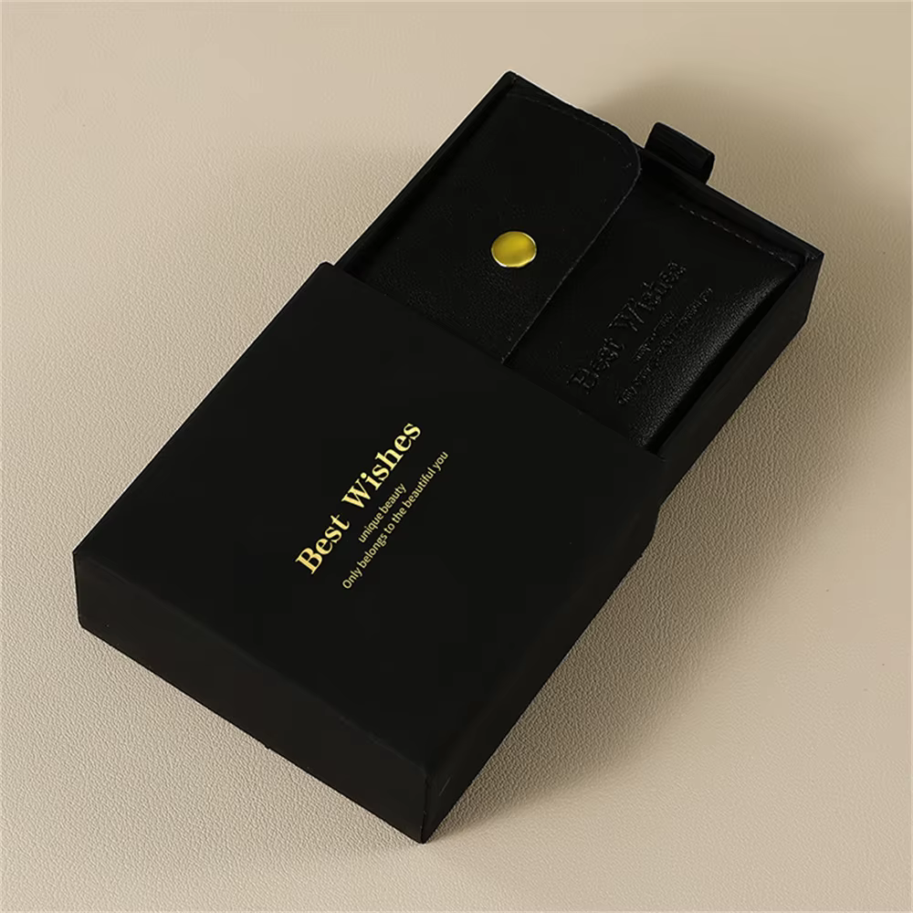 Boîte à matiques de fiançailles en cuir à double fente, porte-bijoux portable en velours pour propos