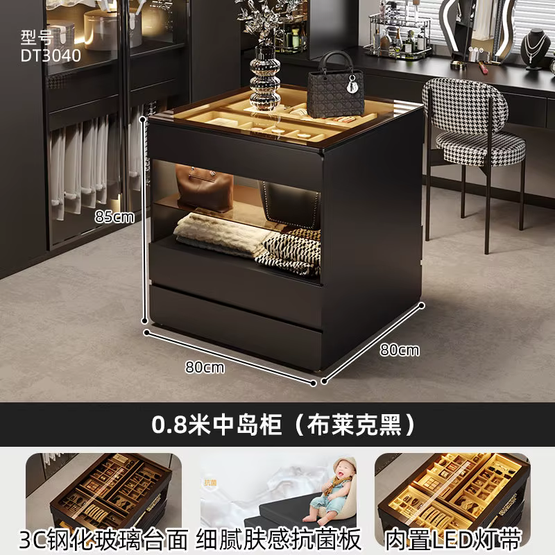 Vitrine italienne au design moderne, armoire à tiroirs pour bijoux, armoire de rangement multifoncti