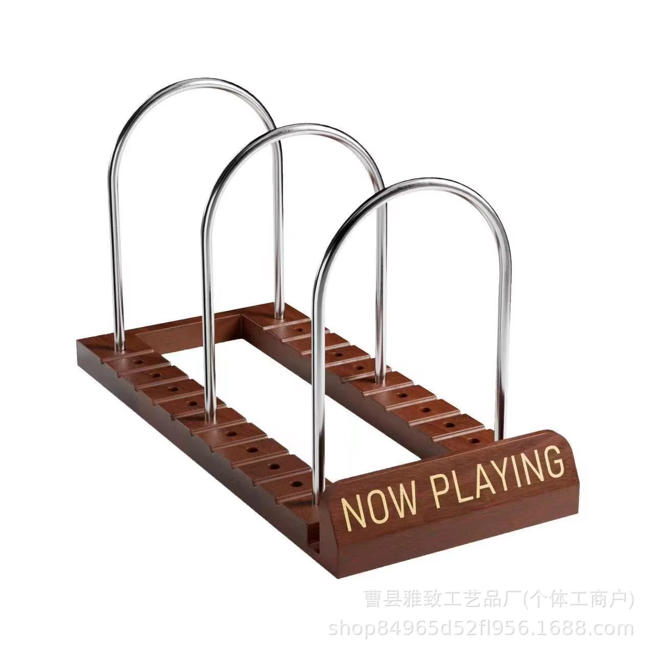 Support de rangement minimaliste en bois et métal pour disques vinyles, organisateur de CD, de livre