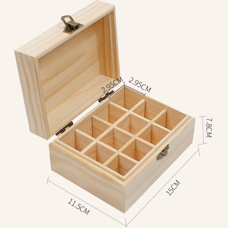 Boîte de rangement en bois 12/25 fentes, organisateur de transport, bouteilles d'huile essentielle, 