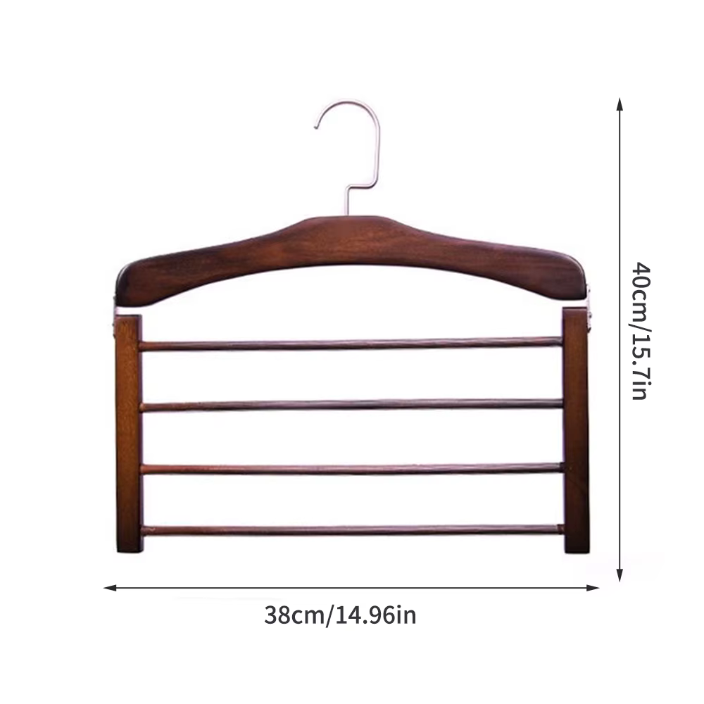 Porte-pantalons multifonctionnel en bois massif, cintre pour pantalons multicouche, artefact de rang