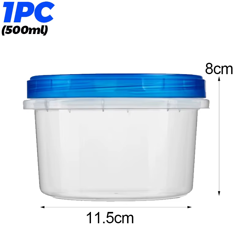 Boîtes de conservation des aliments rondes et hermétiques de 500ML, conteneurs de congélateur avec c
