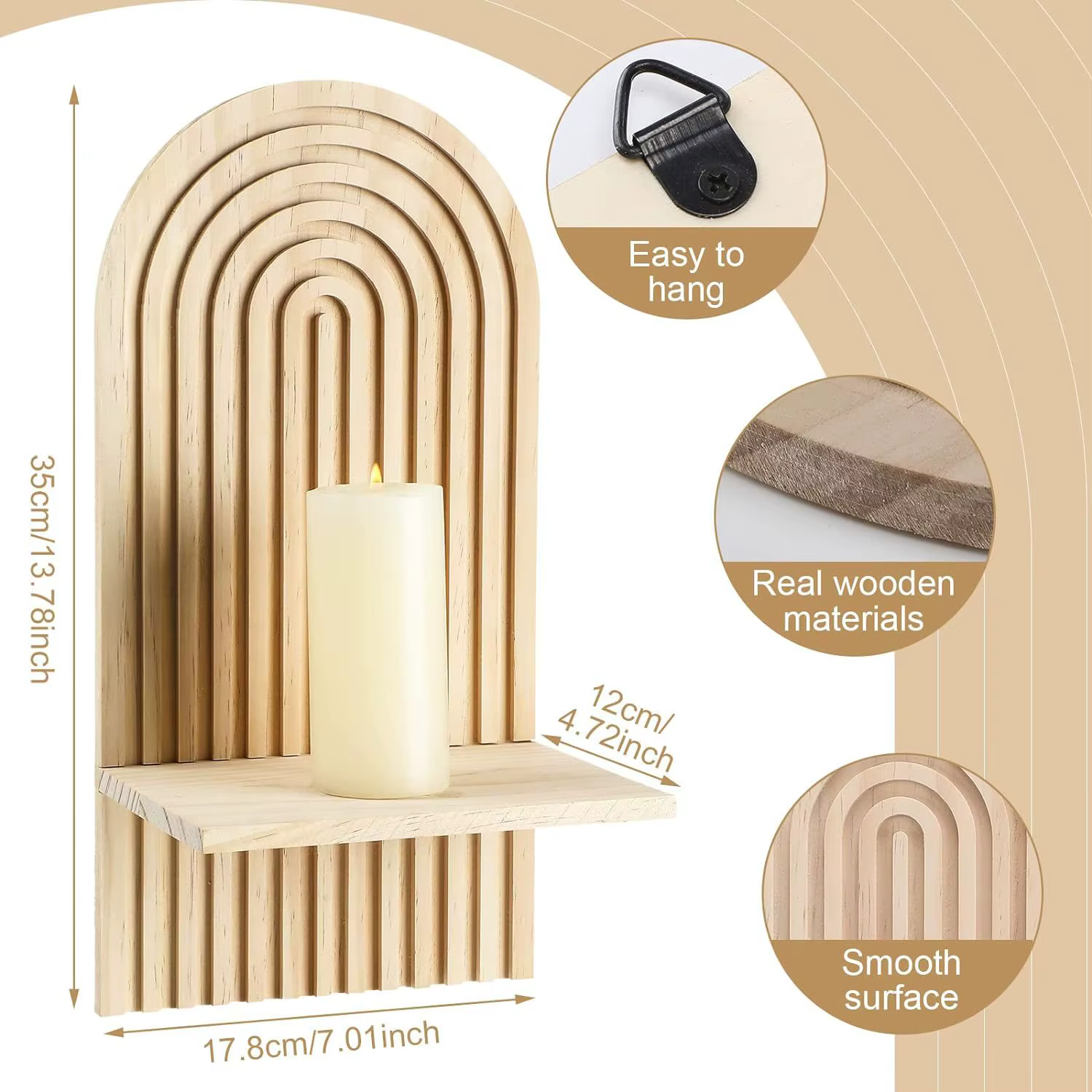 Boho étagères en bois pour mur décoratif livre étagère murale flottante pour salon salle de bain cha