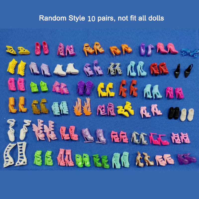 Chaussures pour poupées Barbiess pour filles, talons hauts, chaussures plates, bottes et plus de jou
