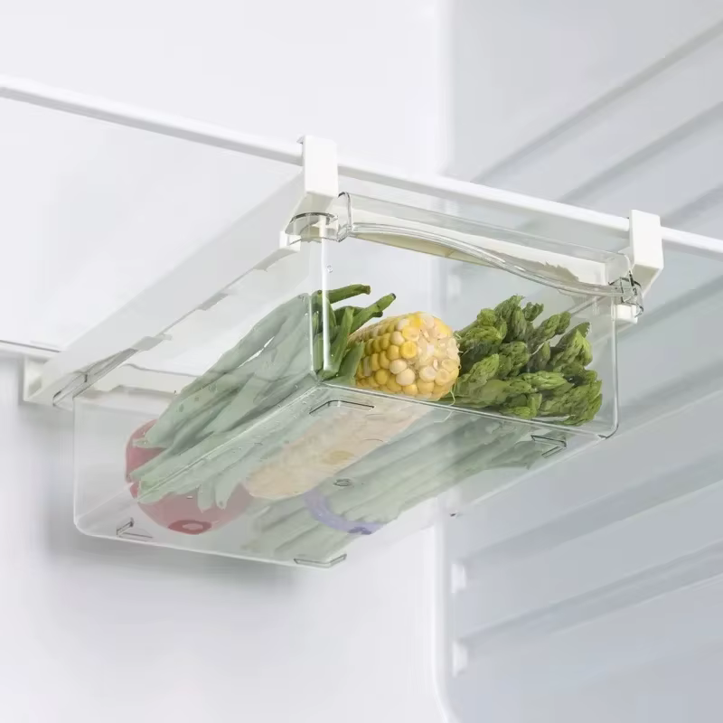 Organisateur de réfrigérateur, œufs de fruits, support de rangement sous étagère, boîte à tiroirs de