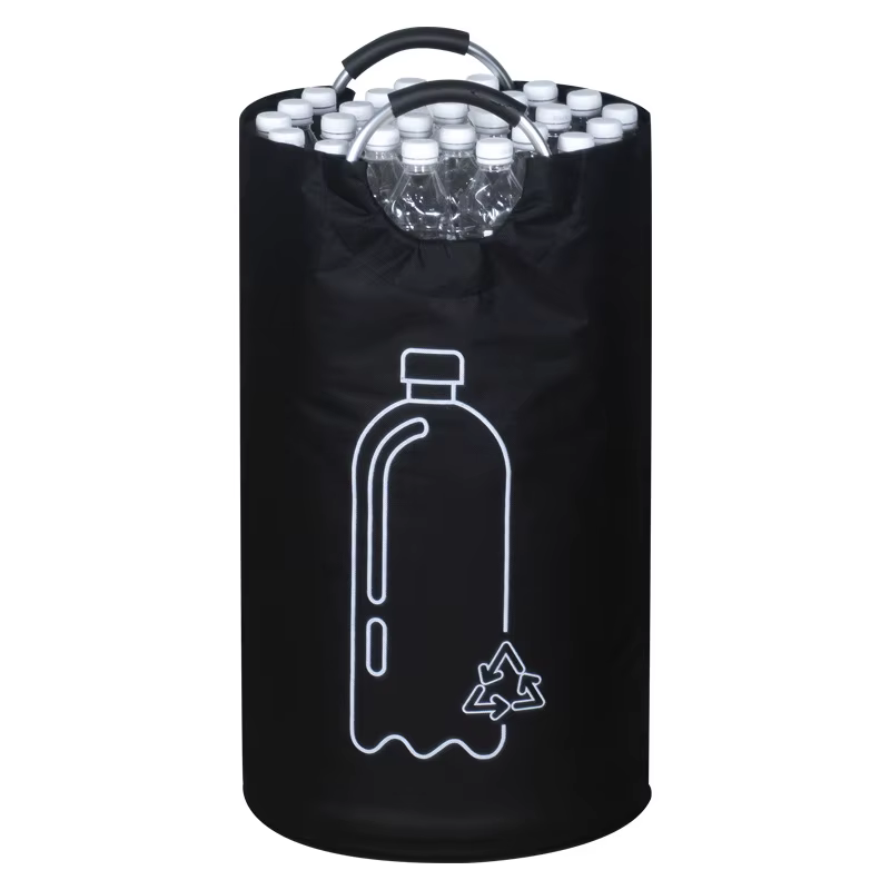 Panier de rangement pour bouteilles vides de grande capacité avec poignée en aluminium, sac collecte
