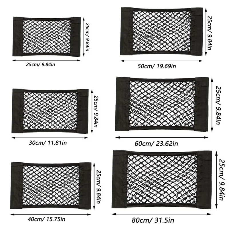 Filet de ficelle élastique pour siège arrière de voiture 40x25 cm, sac de rangement magique en maill