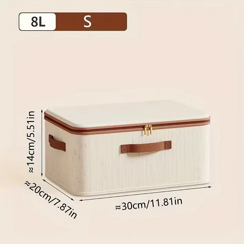 Grande boîte de rangement domestique robuste, coque rigide en coton et lin, boîte de rangement à fer