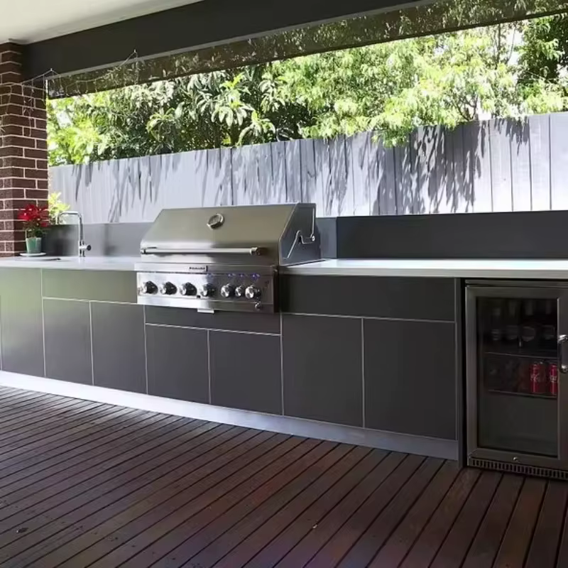 Ensemble de cuisine extérieure personnalisé, imperméable, barbecue, armoires de rangement en acier i