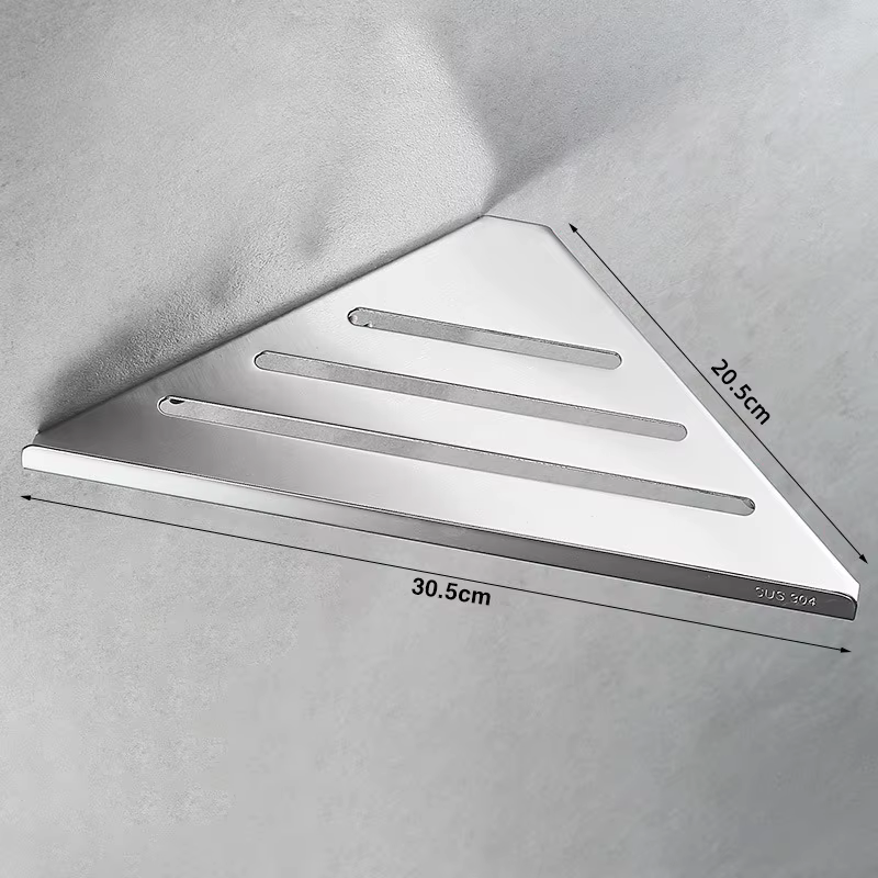 Étagère d'angle de salle de bain en acier inoxydable 304, organisateur creux robuste pour shampoing,
