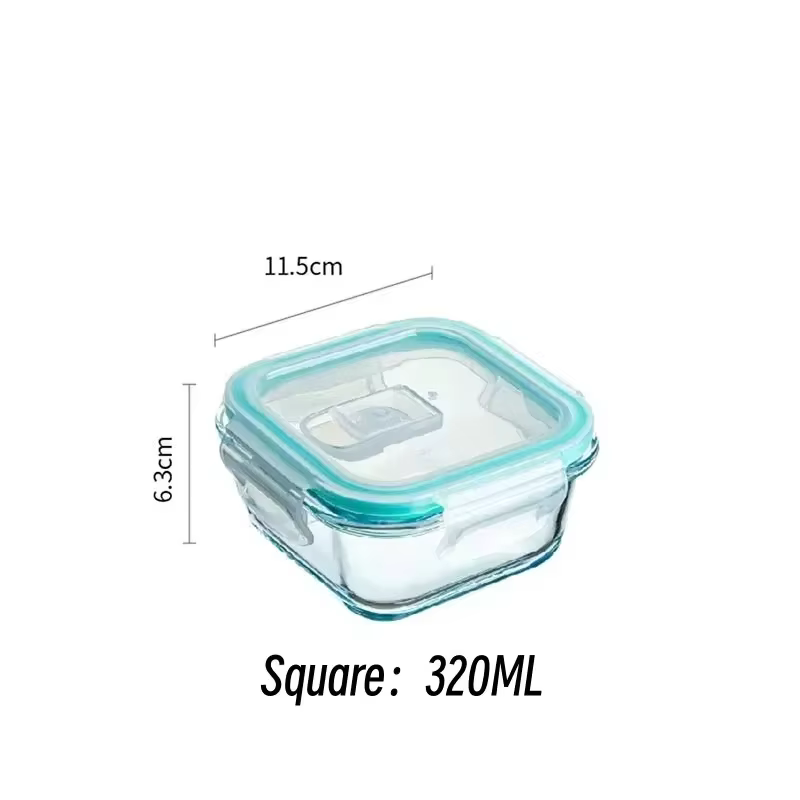 Boîte à déjeuner en verre, conteneurs de stockage des aliments, préparation des repas, boîte à Bento