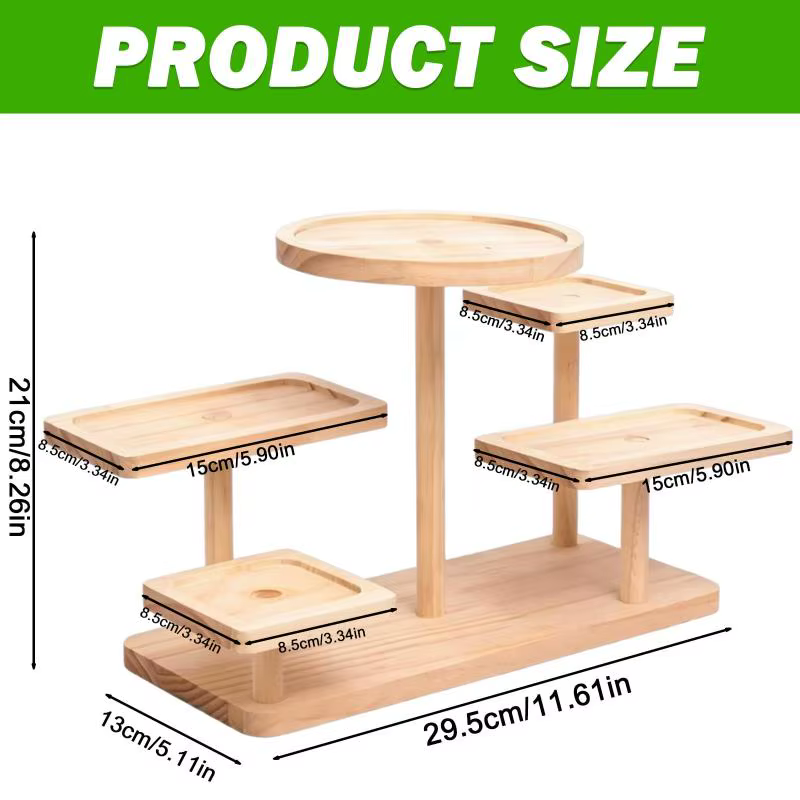 ☭ Support à plantes en bois à 5 niveaux, étagère à plantes d'angle multi-niveaux, présentoir à pots 