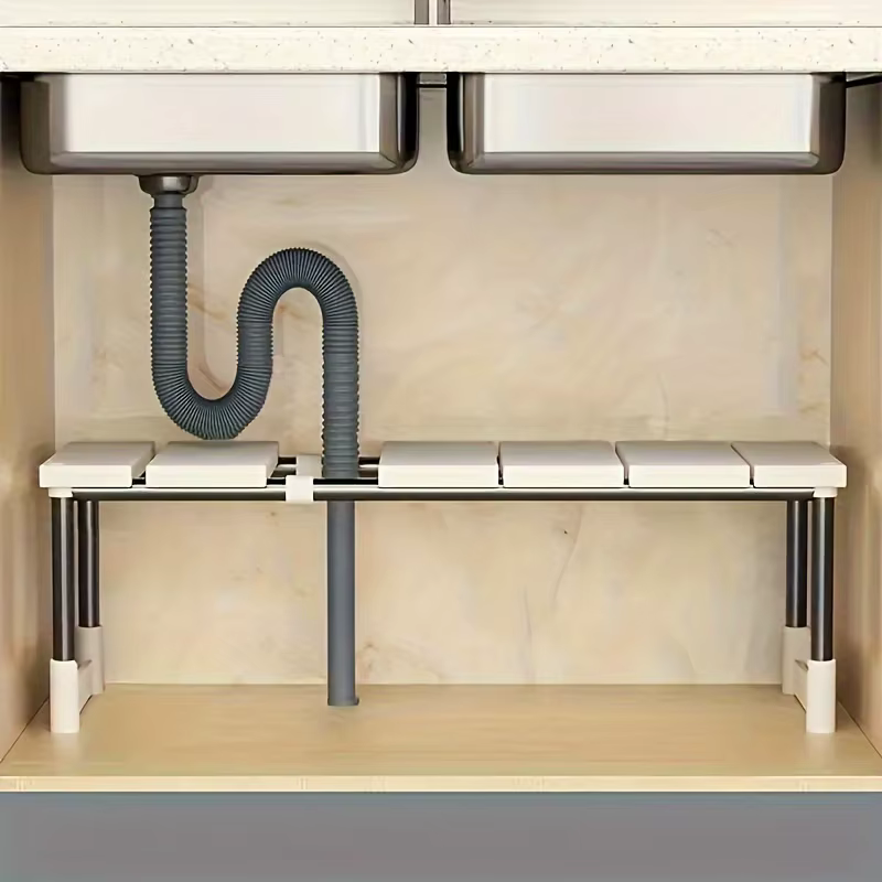 Étagère multi-usages sous l'évier, placement idéal pour les armoires, design durable sans bois, faci