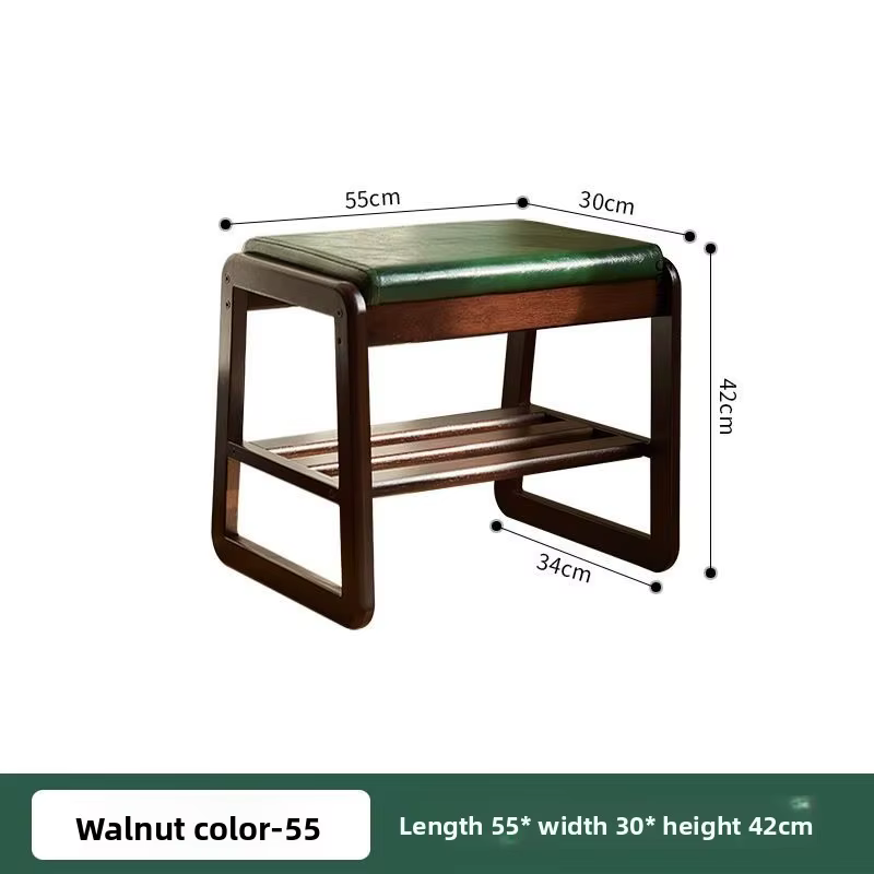 Tabouret à chaussures en bois massif pour la maison, armoire à chaussures en bois massif, coussin en