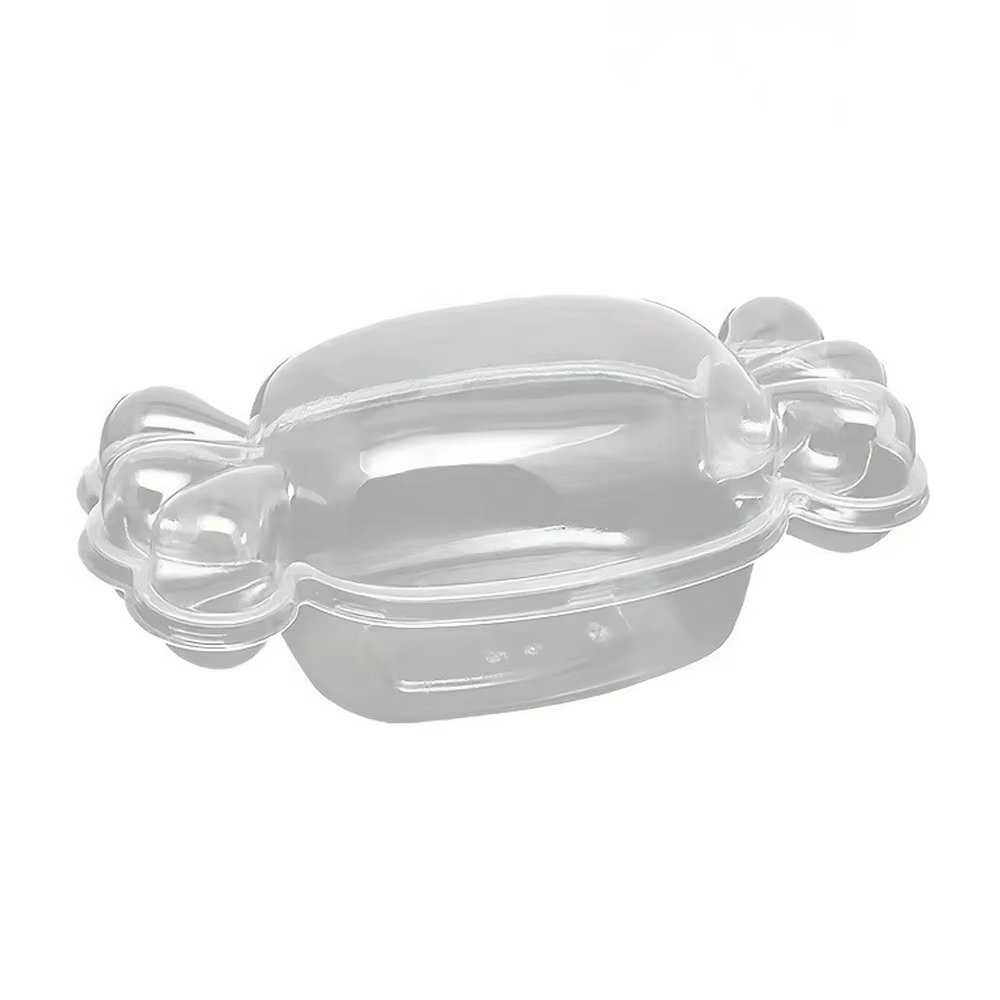 Lot de 10 boîtes à gâteaux transparentes en forme de bonbon, boîtes à dessert hermétiques en plastiq