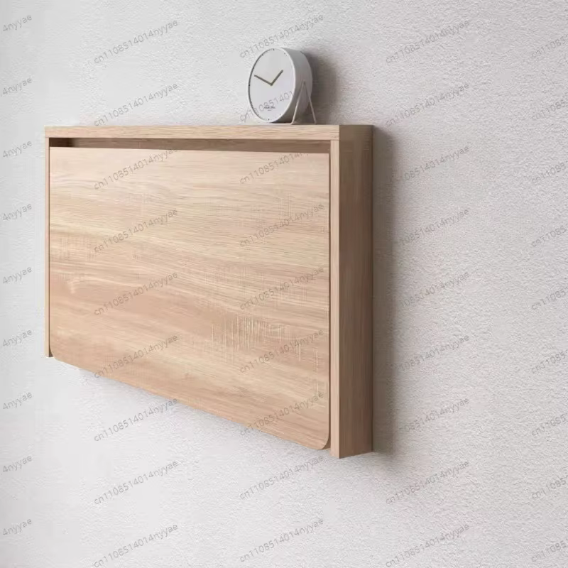 Meuble de rangement multifonctionnel, table d'étude, table pliante murale invisible en bois massif, 
