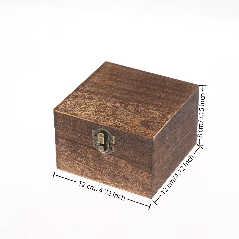 Nouvelles boîtes en bois vintage avec couvercle, carrées, à charnières, pour le rangement de bijoux 