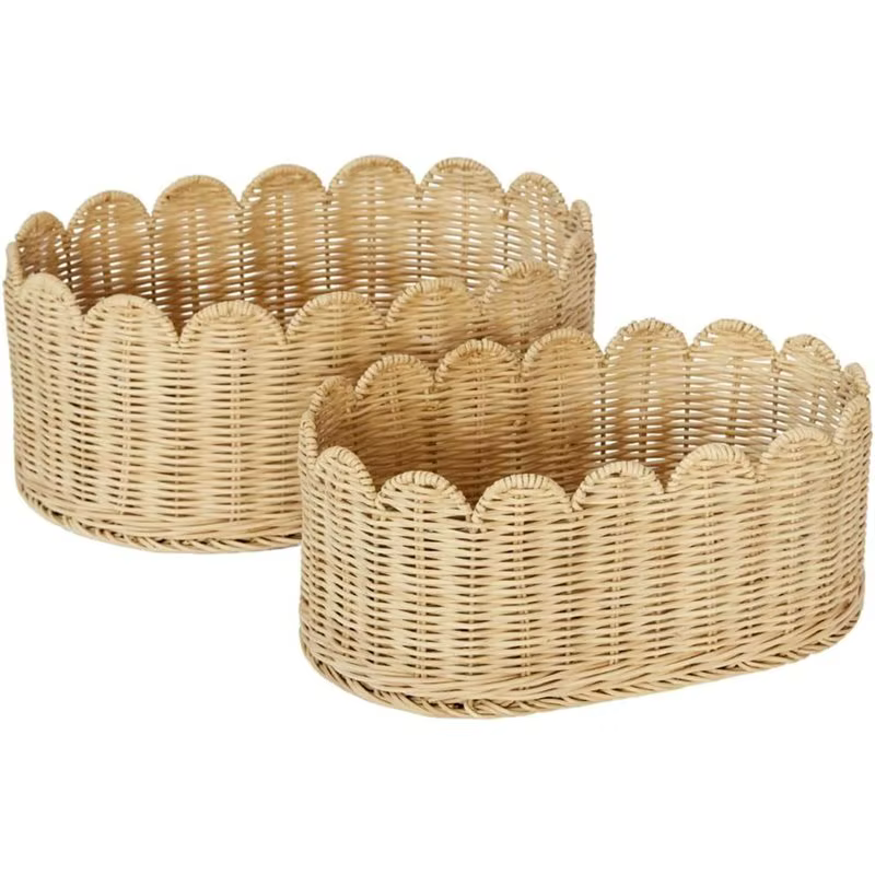 BSEVB-Household Paniers de rangement tissés de grande capacité, lot de 2, boîte de rangement pour vê
