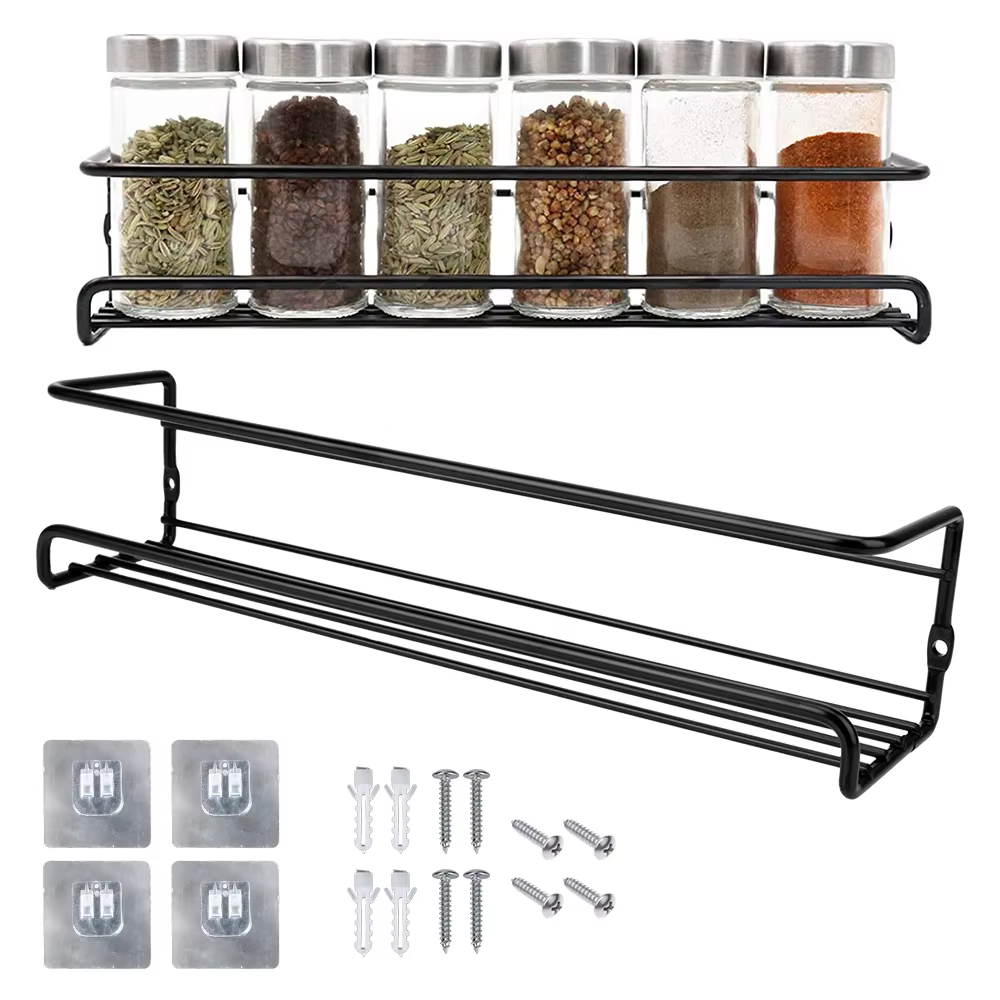 Étagère murale pour bouteilles d'épices, support de rangement mural adapté à l'organisation de la cu