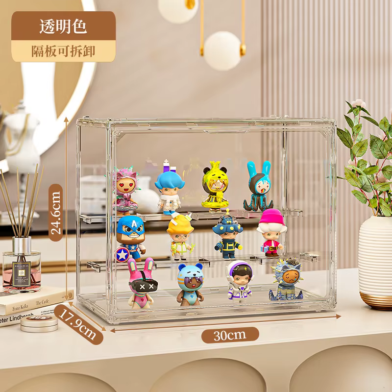 Nouvelle boîte de rangement de boîte aveugle en acrylique à trois couches, pour figurines à collecti