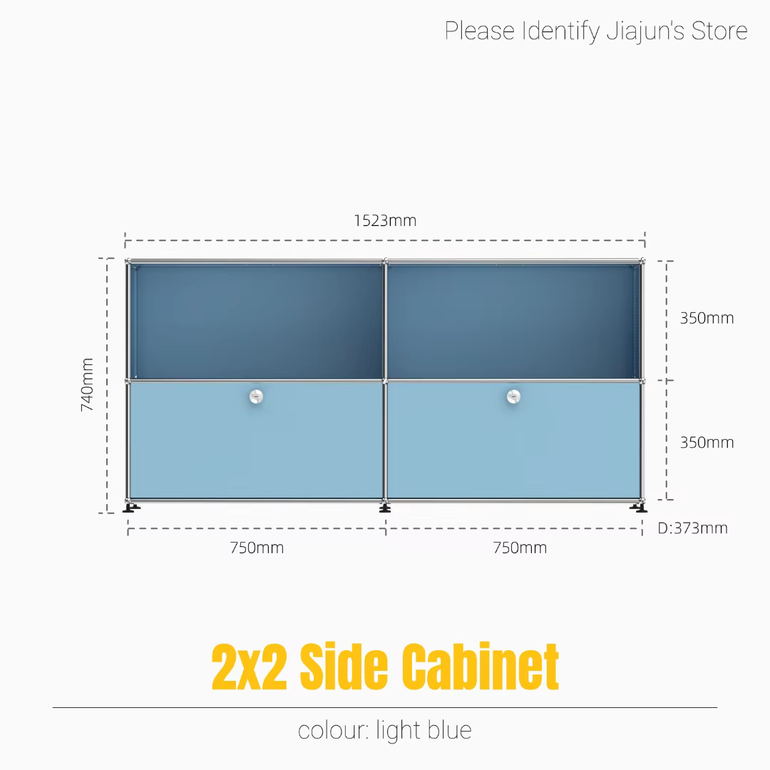 Vendeur chaud |   Armoire latérale de rangement minimaliste en acier | Unité de porte rabattable à p