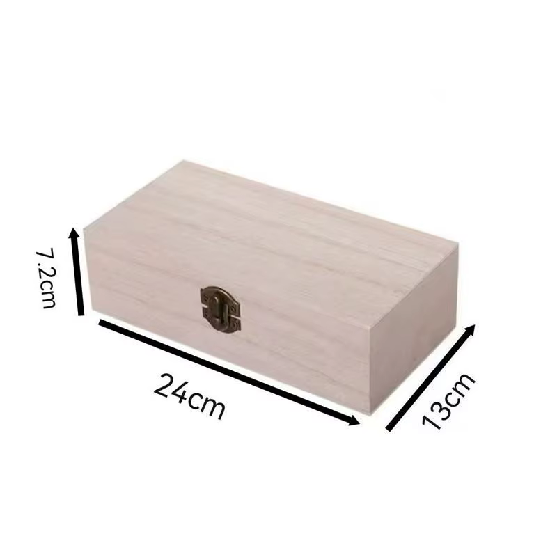 Boîte de rangement rectangulaire en bois, organisateur, conteneur de rangement simple, anti-poussièr